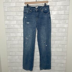 B.P. Distressed Straight Leg Jeans